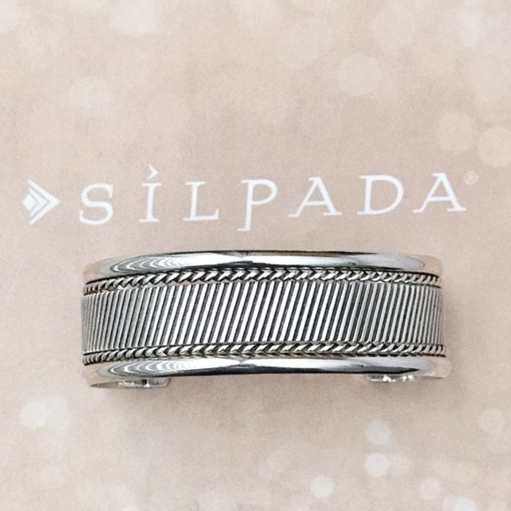 Silpada Very Rare🦄Sterling Silver Wide Cuff Vintage Bracelet B0524 *FIRM*